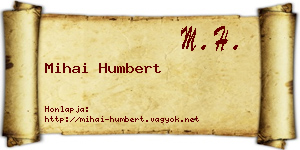 Mihai Humbert névjegykártya
